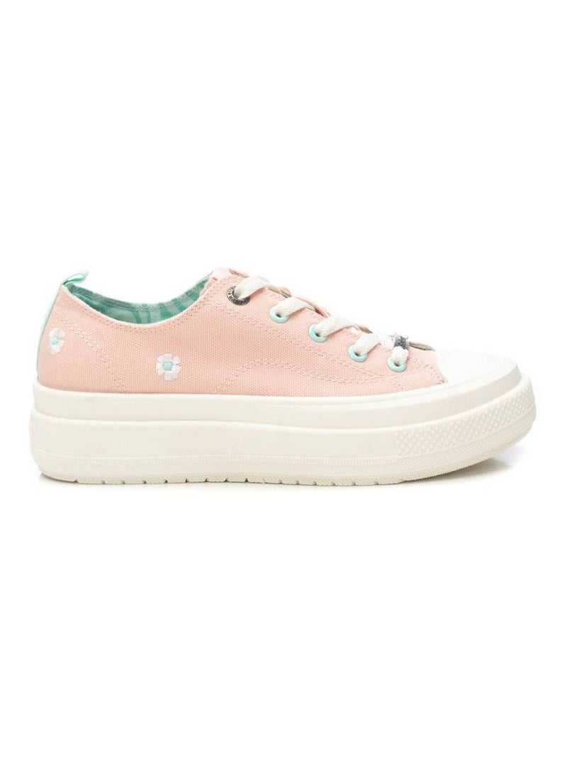 Baskets plaine lacets Rose - Kiabi
