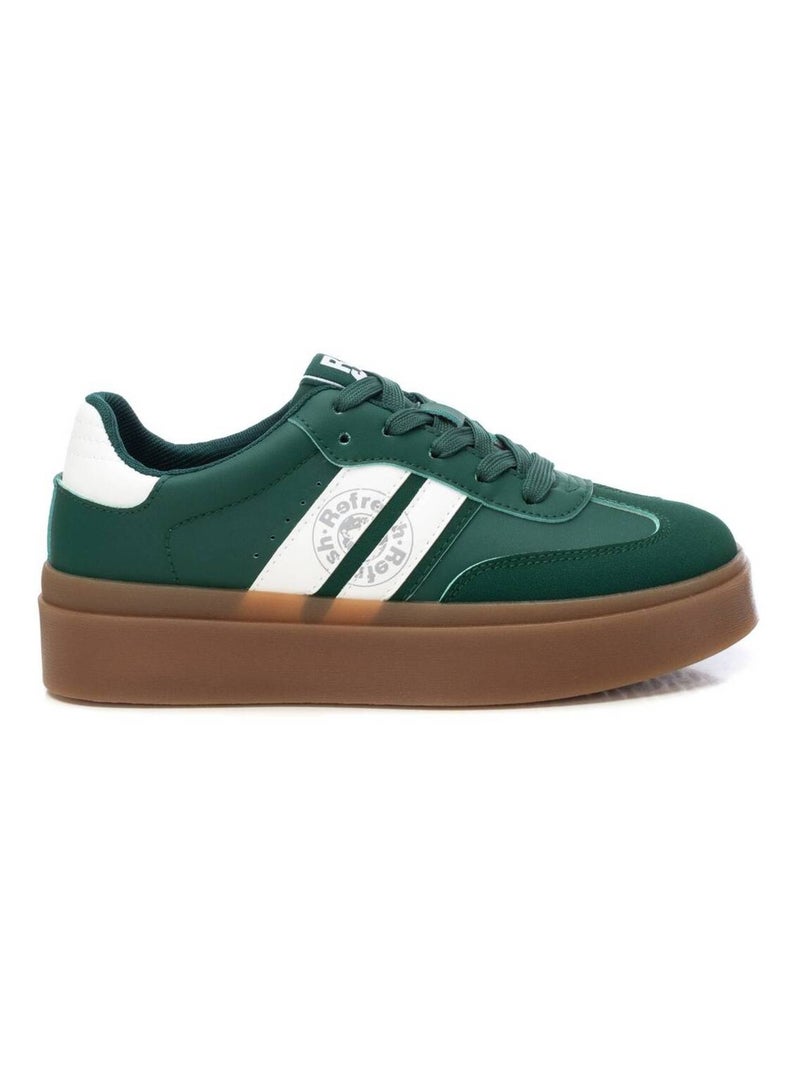Baskets plaine lacets Vert - Kiabi