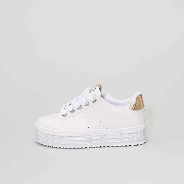 chaussure plateforme doré