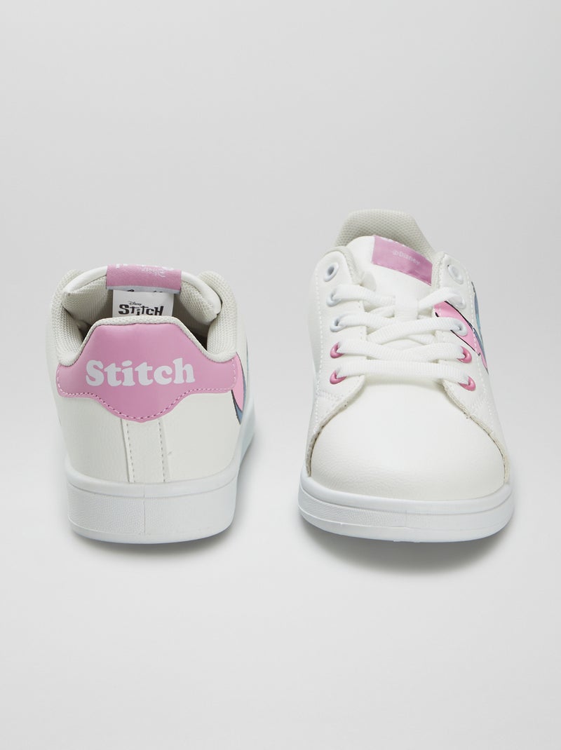 Baskets plates 'Stitch' blanc - Kiabi