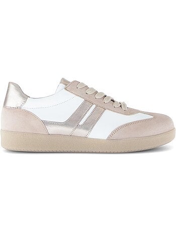 Baskets poudré en cuir et nubuck