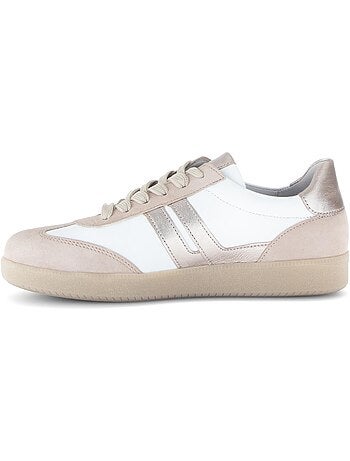 Baskets poudré en cuir et nubuck
