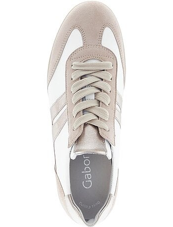 Baskets poudré en cuir et nubuck