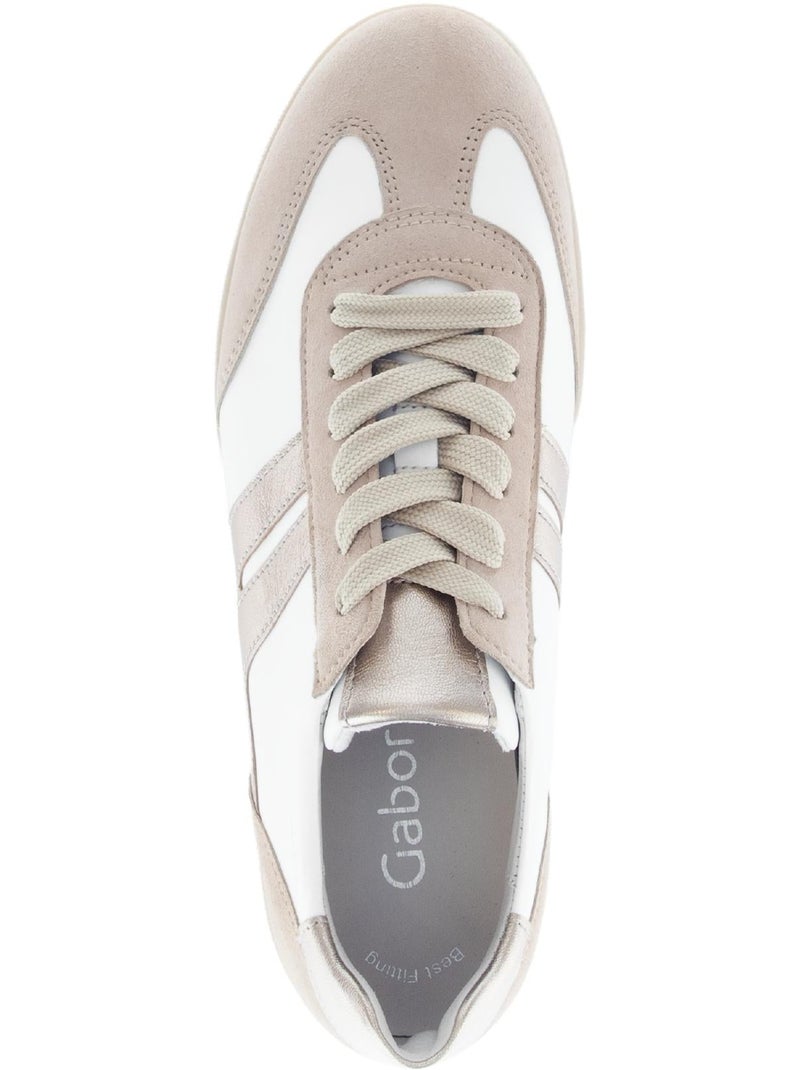 Baskets  poudré en cuir et nubuck Rose poudré - Kiabi