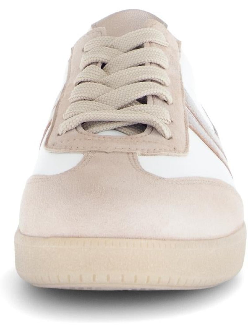 Baskets  poudré en cuir et nubuck Rose poudré - Kiabi