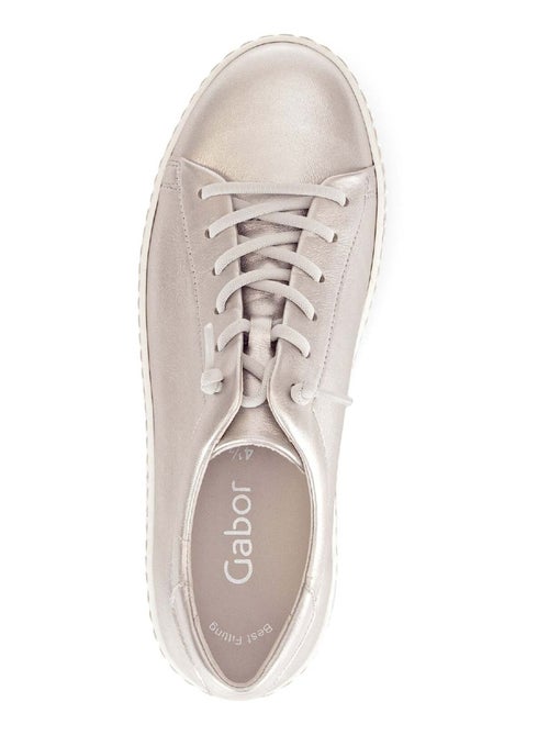 Baskets poudrées en cuir métallisé - Kiabi