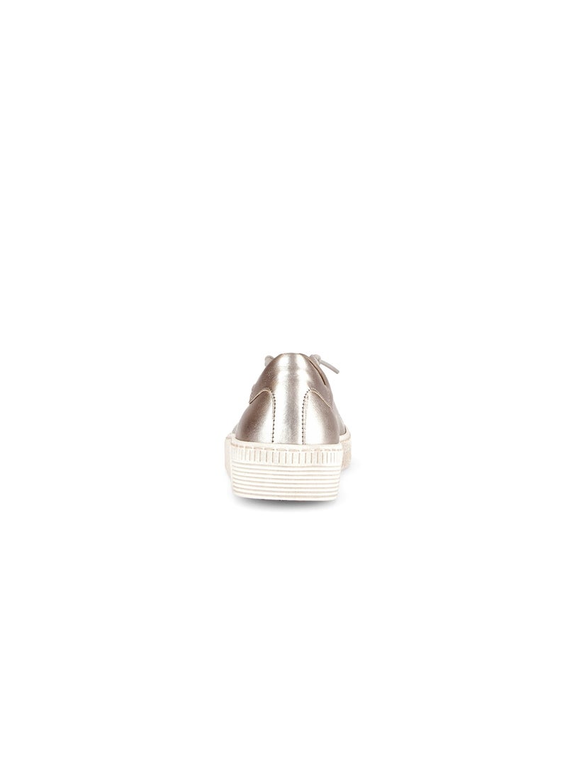 Baskets poudrées en cuir métallisé Rose clair - Kiabi