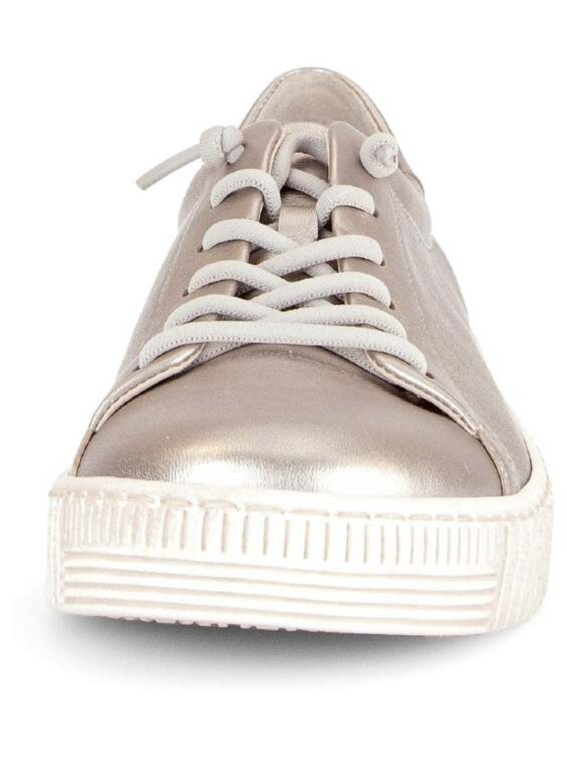Baskets poudrées en cuir métallisé Rose clair - Kiabi
