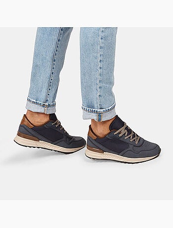 Baskets pour homme effet cuir