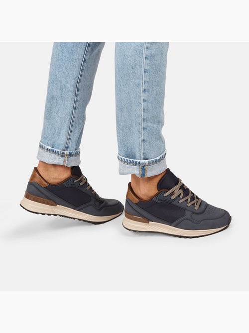 Baskets pour homme effet cuir - Kiabi