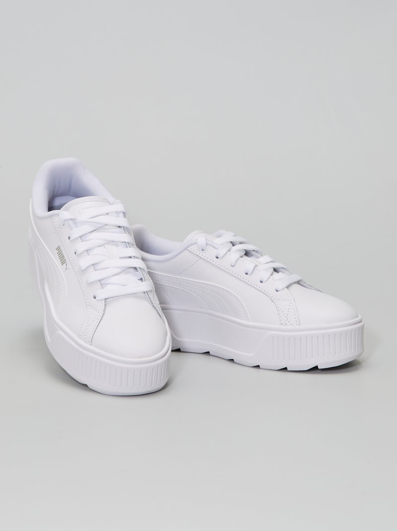 Baskets 'puma' semelles épaisses blanc - Kiabi