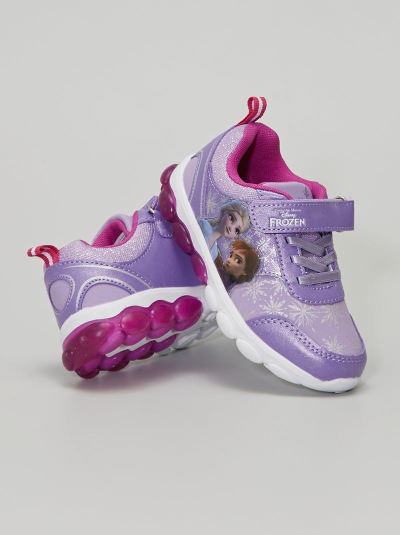 Baskets 'Reine des neiges' 'Disney' lumineuses violet - Kiabi