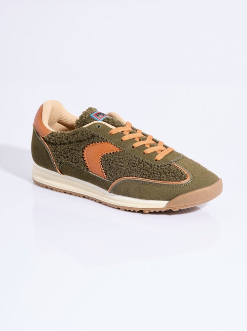 Baskets rétro multimatières à lacets - AFIBEL - Kiabi