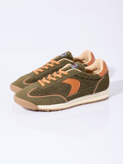 Baskets rétro multimatières à lacets - AFIBEL - Kiabi