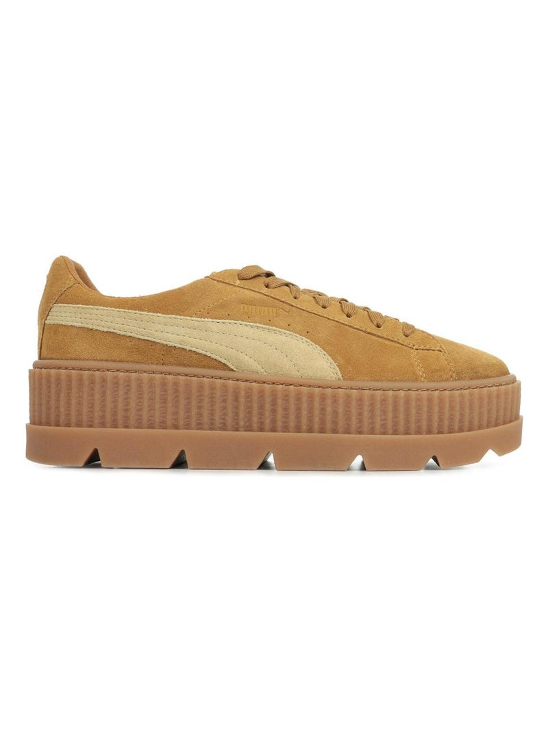Baskets Rihanna Cleated Creeper Suede Marron - Kiabi