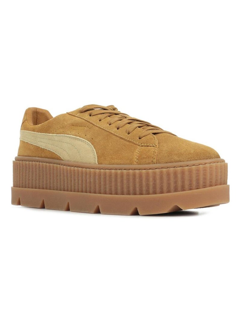 Baskets Rihanna Cleated Creeper Suede Marron - Kiabi