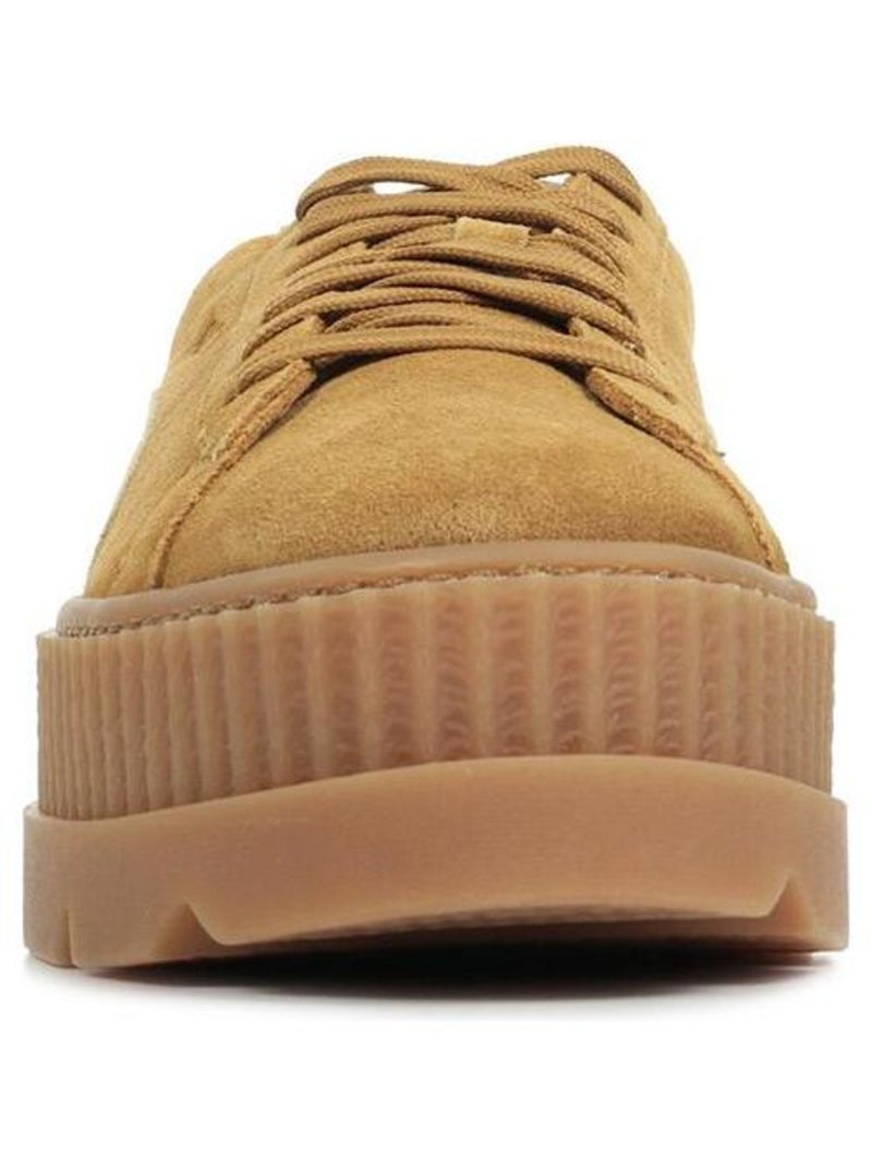 Baskets Rihanna Cleated Creeper Suede Marron - Kiabi