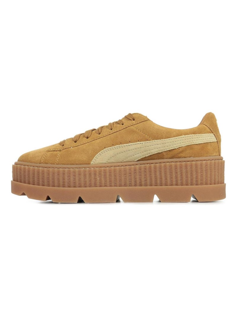 Baskets Rihanna Cleated Creeper Suede Marron - Kiabi