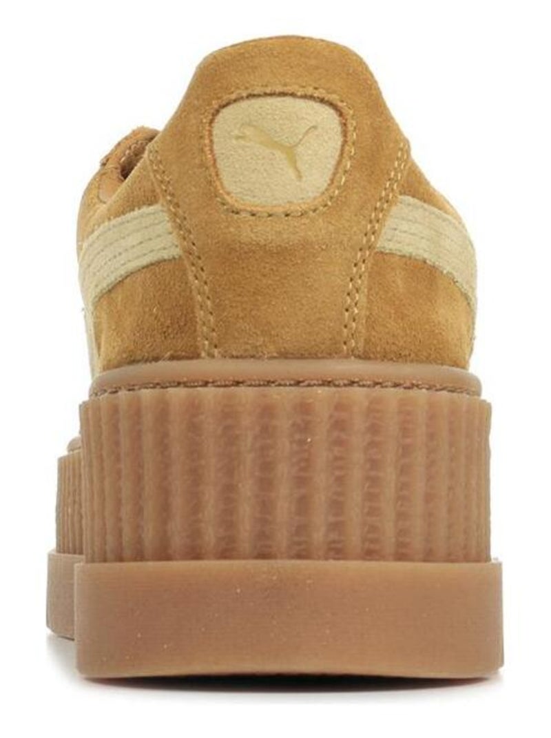 Baskets Rihanna Cleated Creeper Suede Marron - Kiabi