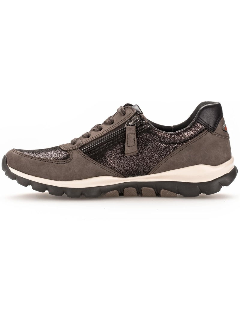Baskets Rolling Soft  en Cuir et Nubuck Gris Gris - Kiabi