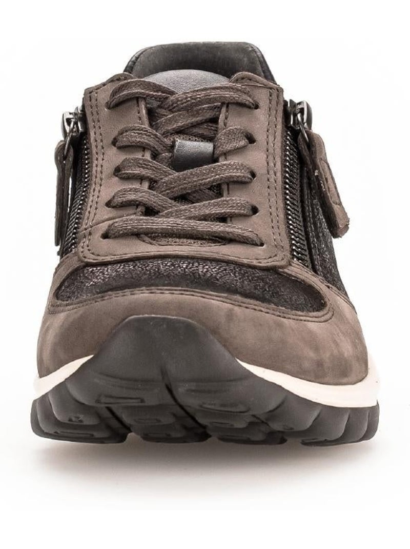 Baskets Rolling Soft  en Cuir et Nubuck Gris Gris - Kiabi