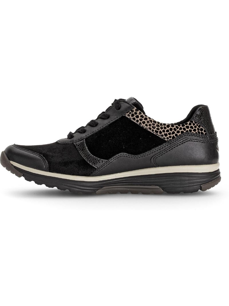 Baskets Rolling Soft  en Cuir et Nubuck Noir Noir - Kiabi