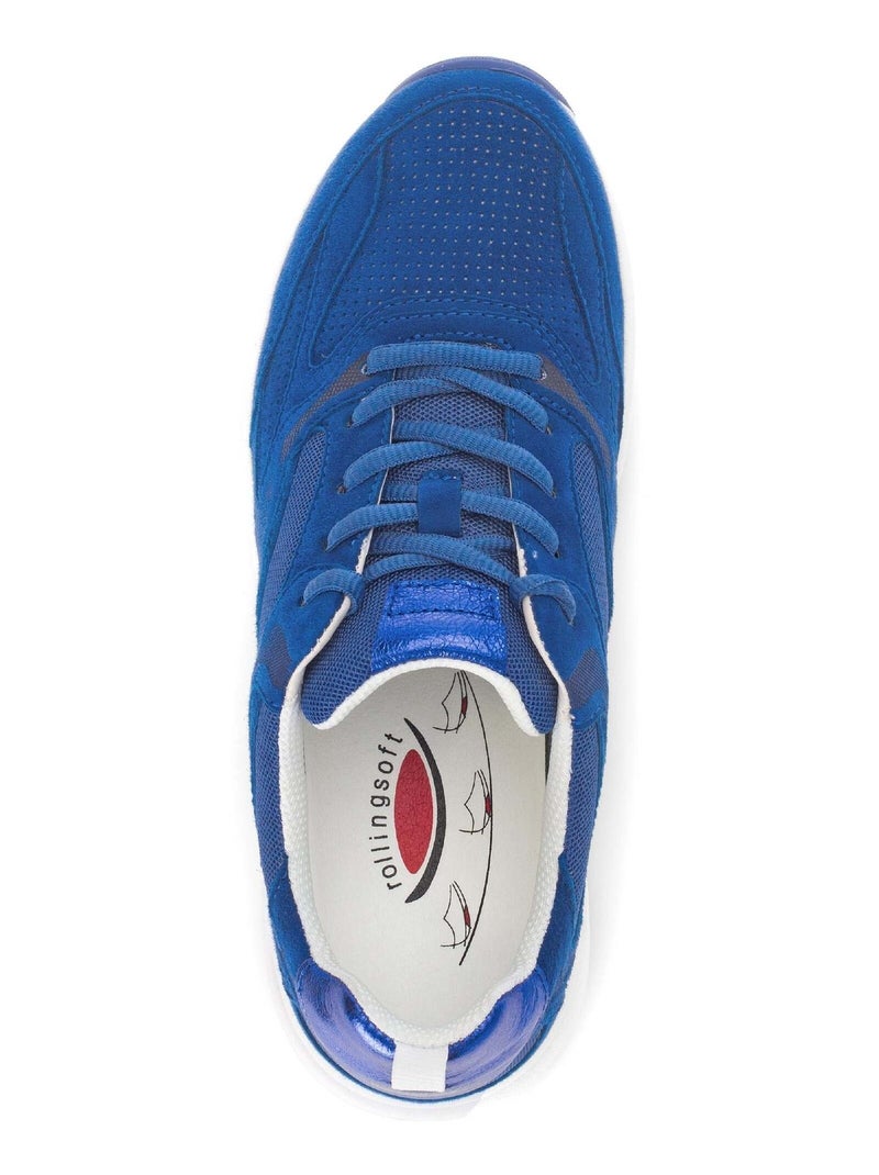 Baskets Rolling Soft  en nubuck et textile Bleu - Kiabi