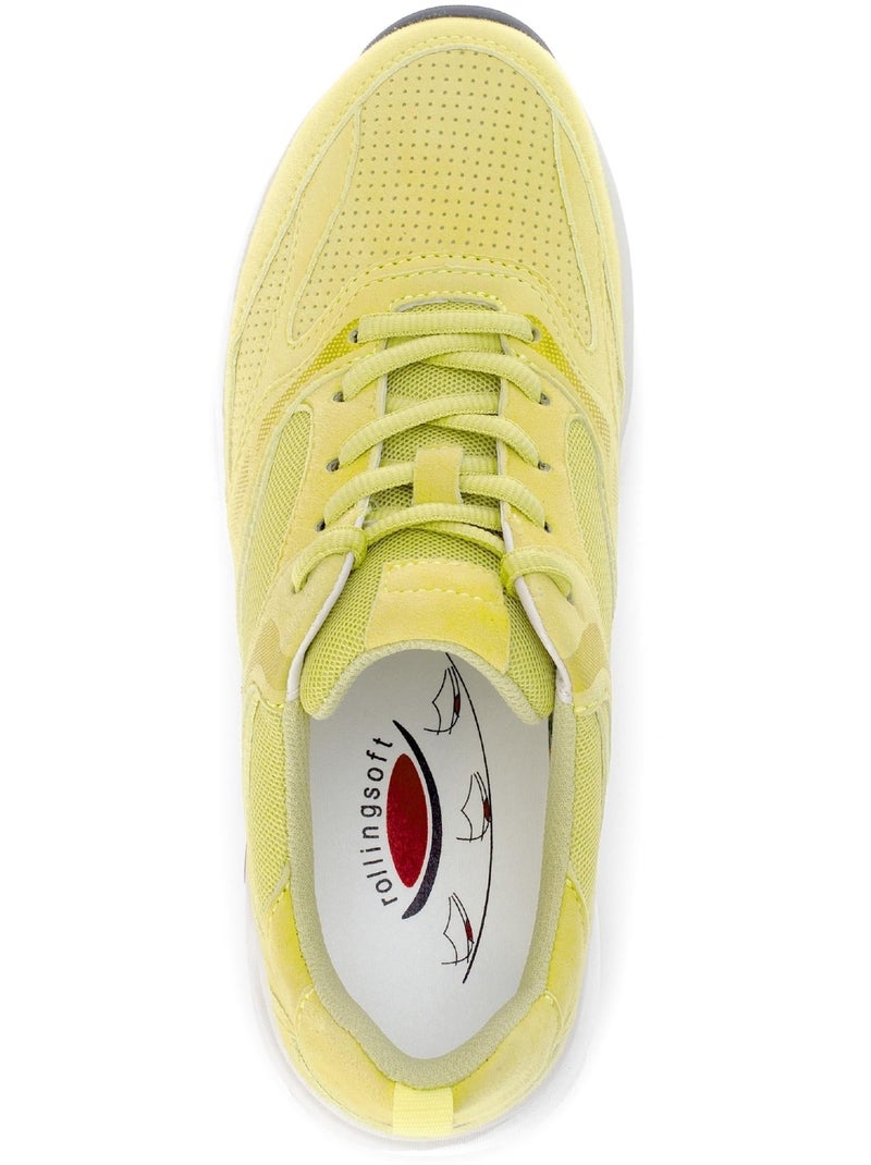 Baskets Rolling Soft  en nubuck et textile Jaune - Kiabi