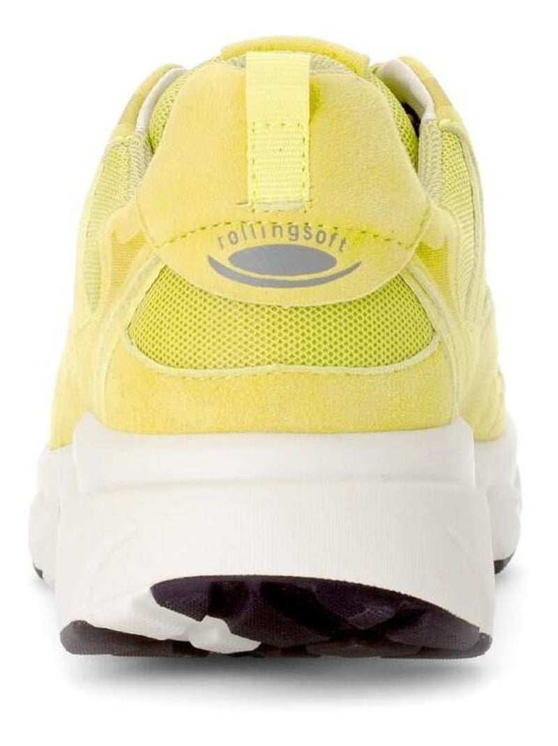 Baskets Rolling Soft  en nubuck et textile Jaune - Kiabi