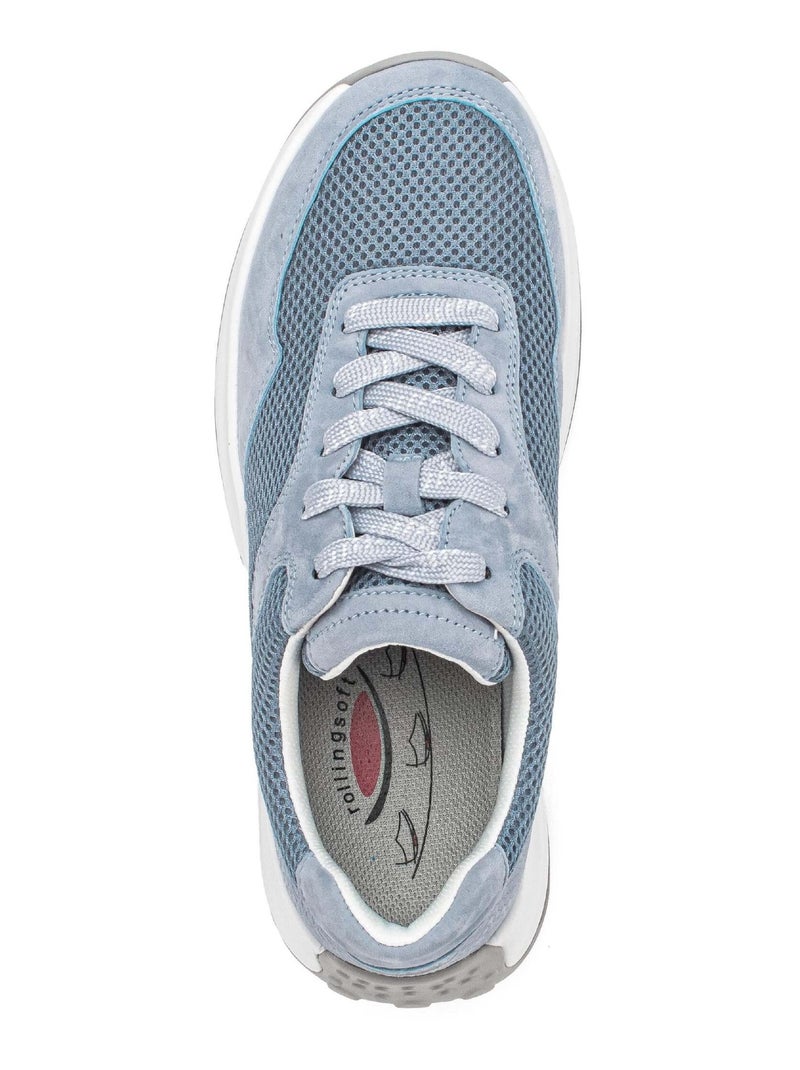 Baskets Rollingsoft  en Nubuck et textile Bleu - Kiabi