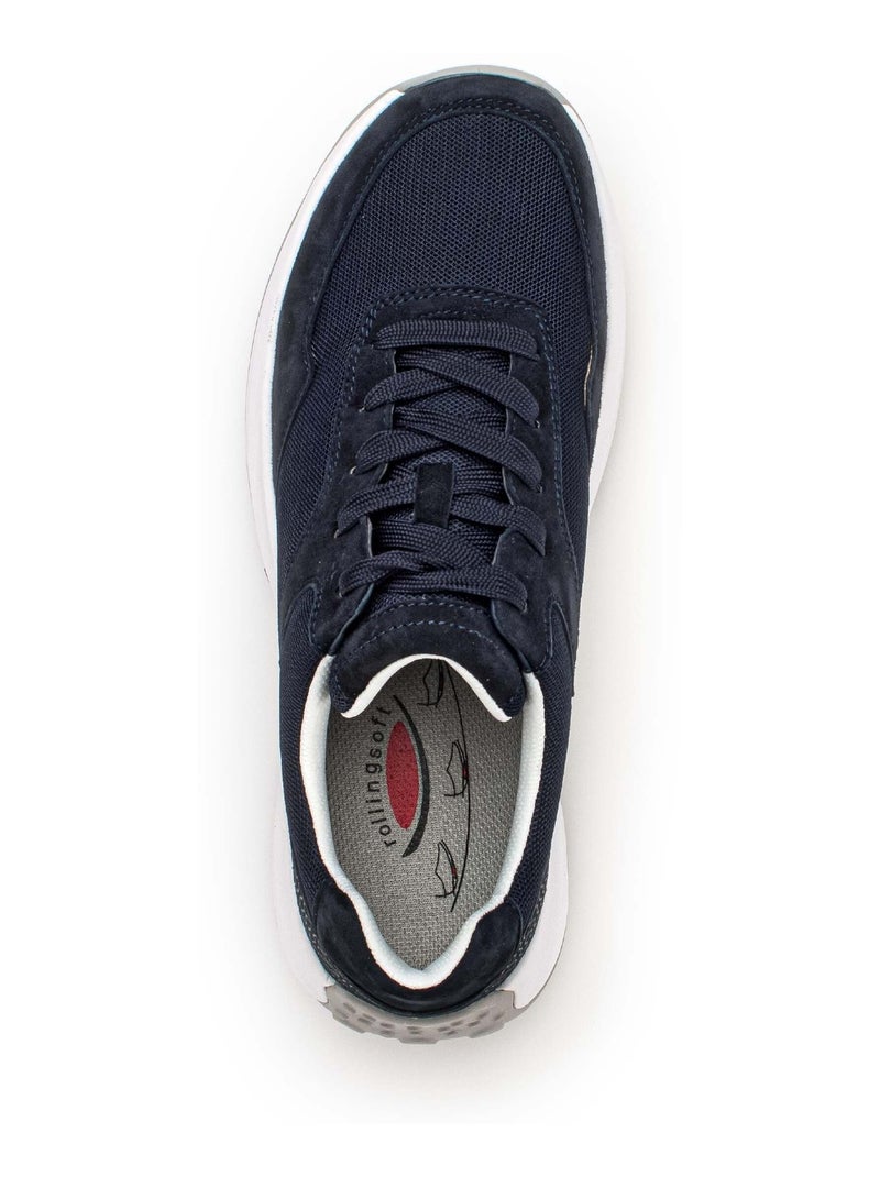 Baskets Rollingsoft  en Nubuck et textile Bleu - Kiabi