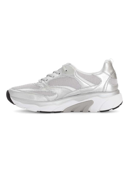 Baskets Rollingsoft  et irisées en cuir et textile - Kiabi