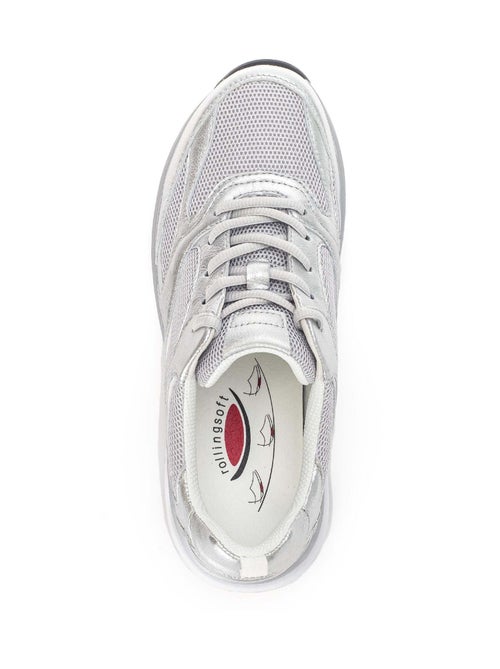 Baskets Rollingsoft  et irisées en cuir et textile - Kiabi