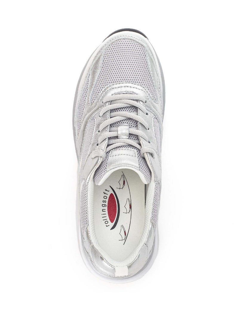 Baskets Rollingsoft  et irisées en cuir et textile Blanc - Kiabi