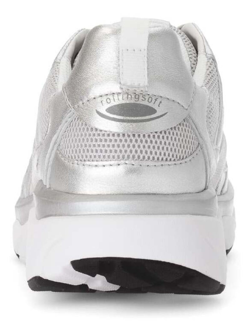 Baskets Rollingsoft  et irisées en cuir et textile Blanc - Kiabi