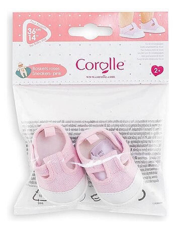 Baskets roses pour poupon 36 cm