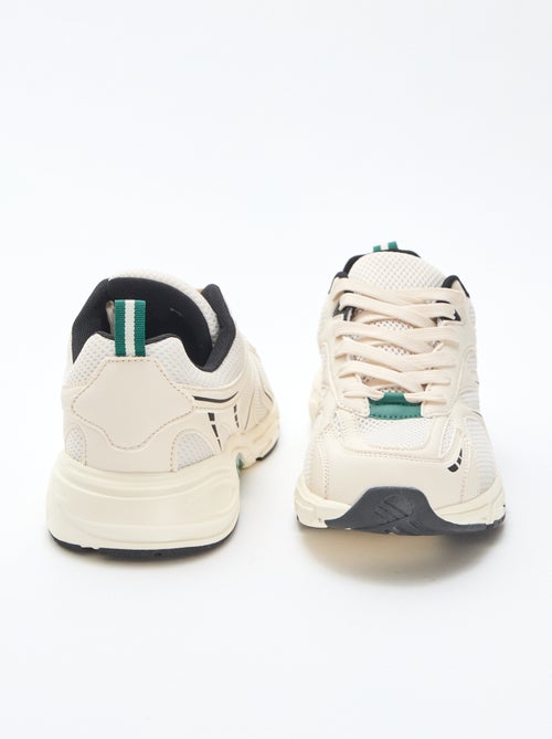 Baskets running en mesh et simili tricolore - Kiabi