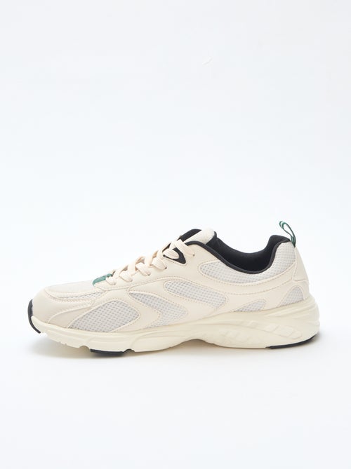 Baskets running en mesh et simili tricolore - Kiabi