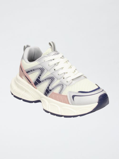 Baskets running en mesh tricolore - Kiabi