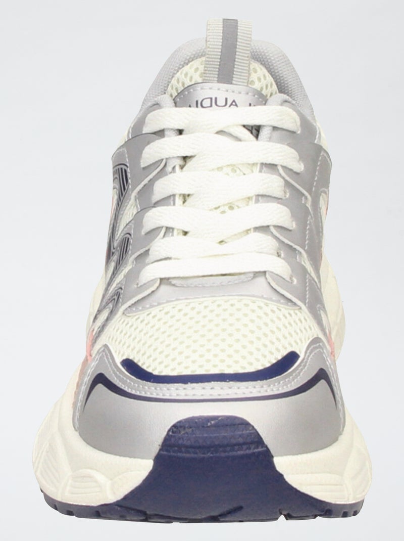 Baskets running en mesh tricolore Beige - Kiabi