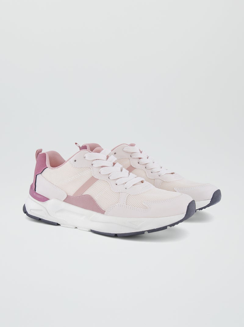 Baskets running tricolore Rose - Kiabi