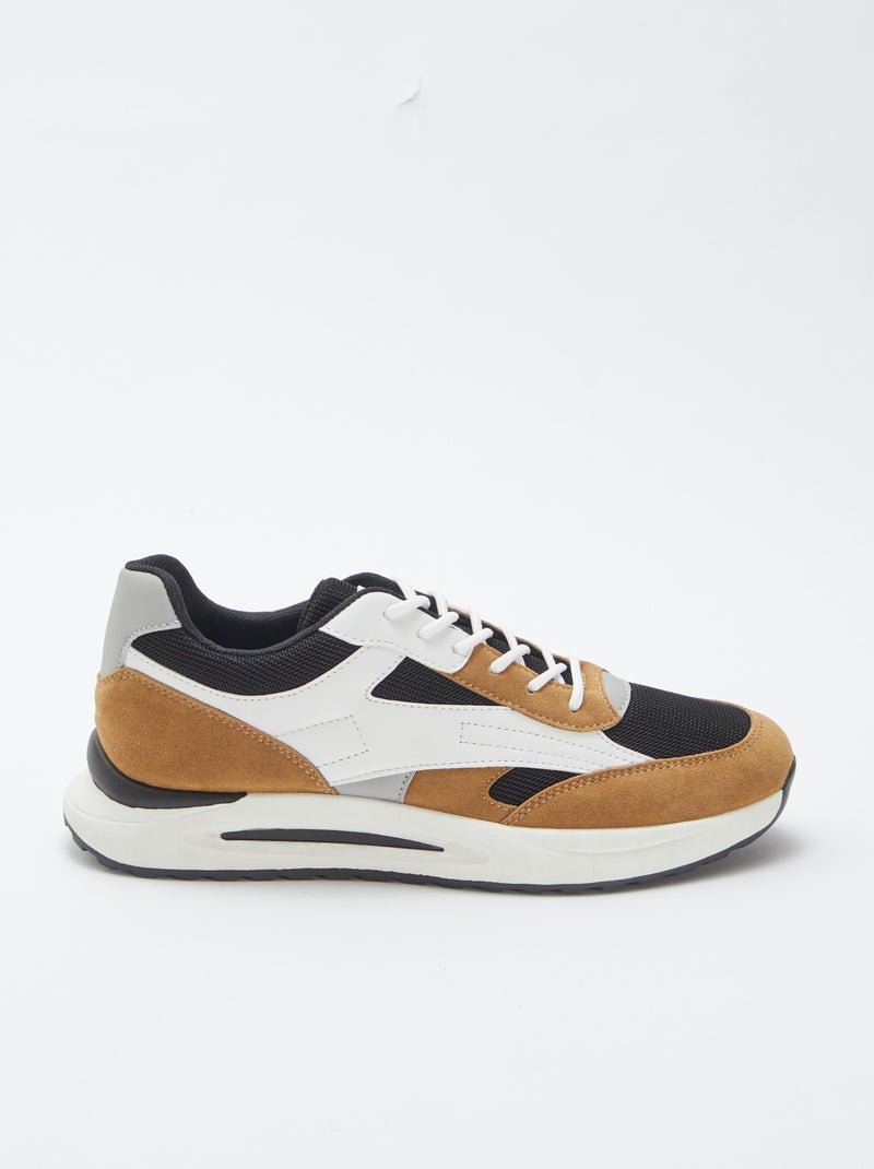 Baskets running tricolores MARRON - Kiabi