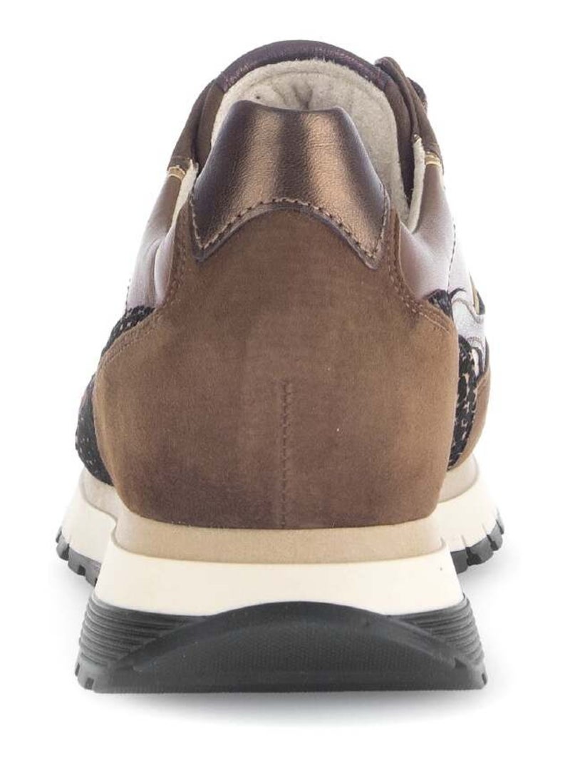 Baskets s en combinaison cuirs Marron - Kiabi