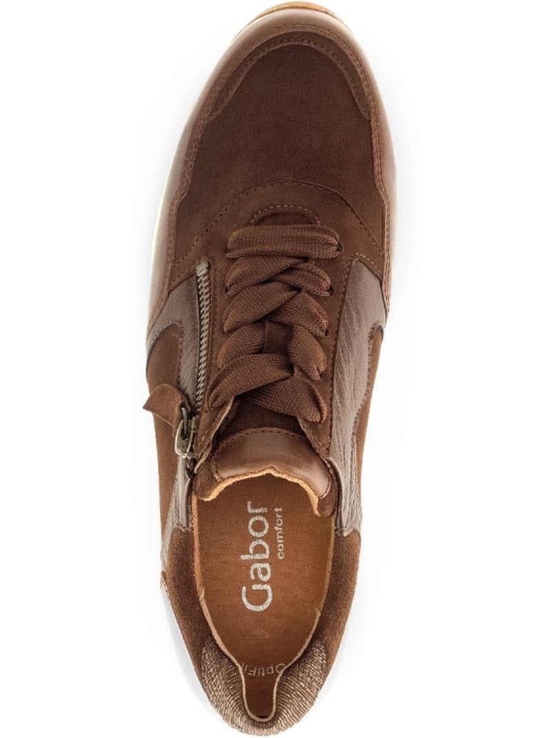 Baskets s en cuir Marron - Kiabi