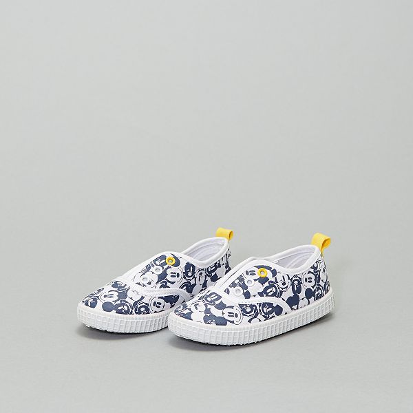 Baskets sans lacets en toile 'Mickey Mouse' Garçon - blanc ...