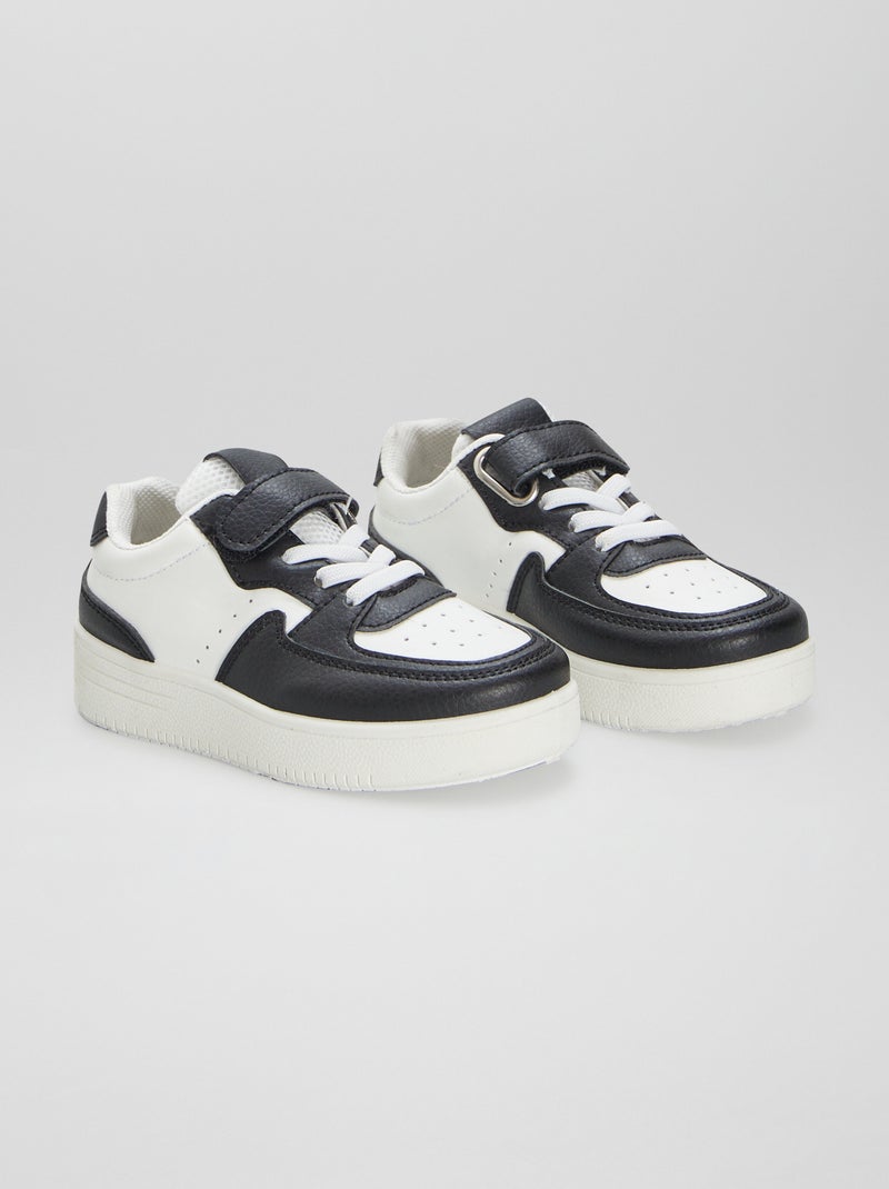 Baskets scratch et lacets élastiques Blanc - Kiabi