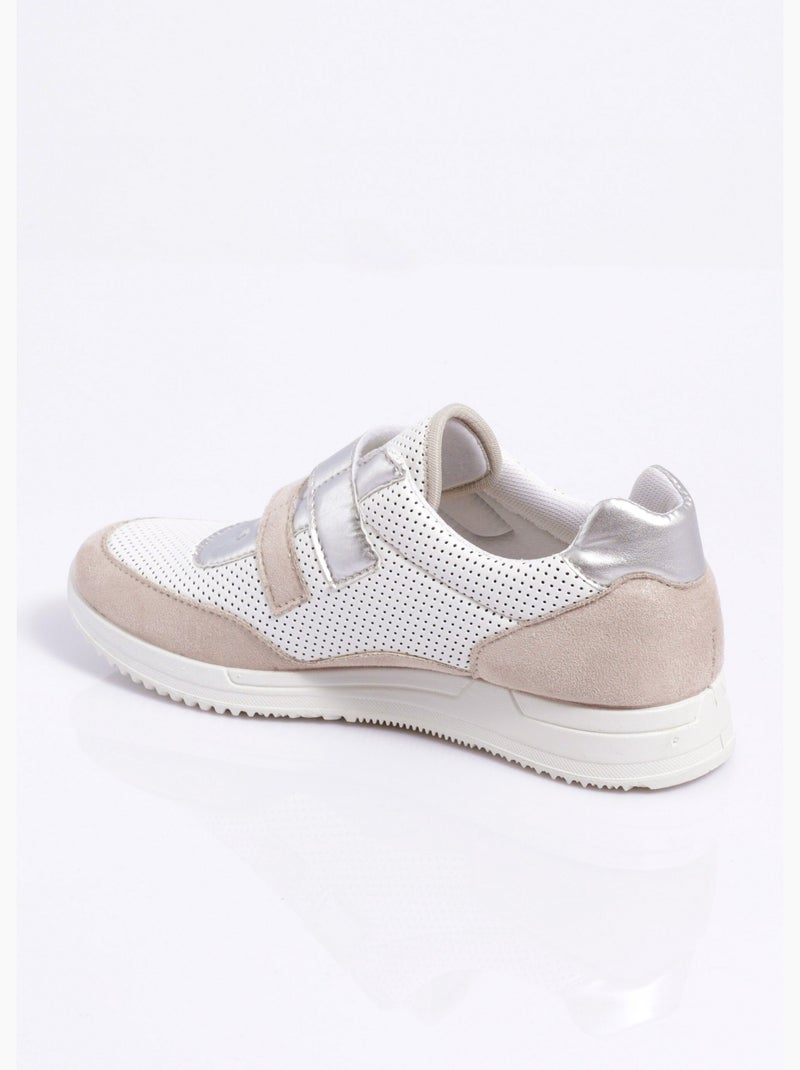 Baskets scratchées souples largeur confort - Afibel Blanc - Kiabi
