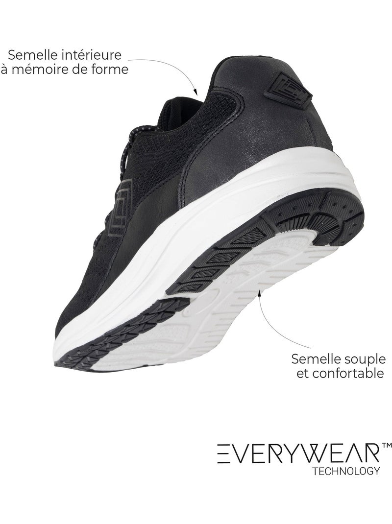 Baskets semelle mousse everywear mémoire de forme  isotoner Noir - Kiabi