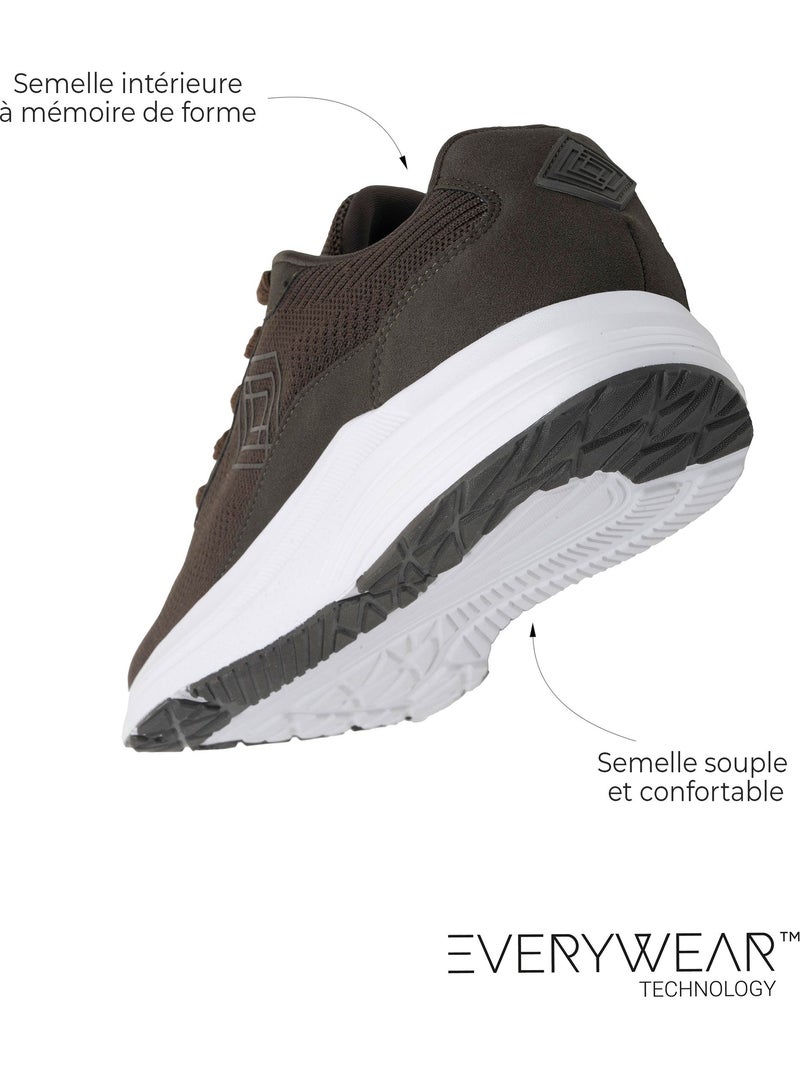 Baskets semelle mousse everywear mémoire de forme Kaki - Kiabi