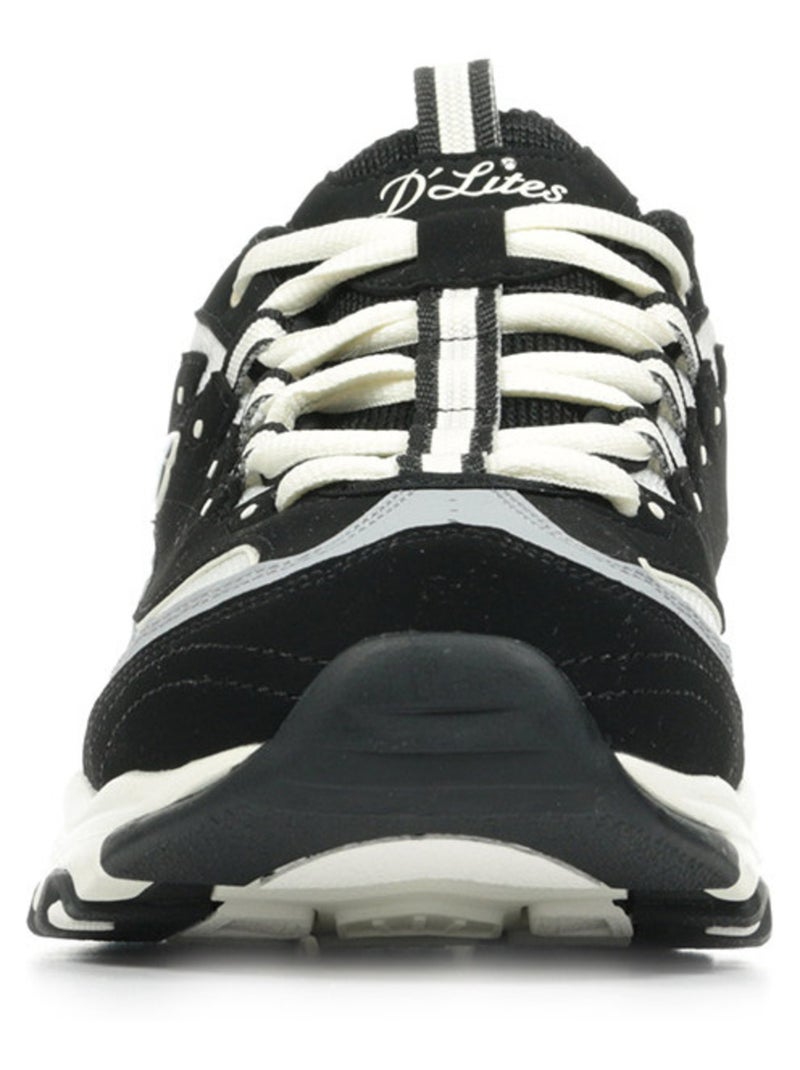 Baskets Skechers D'Lites Smooth Nos Slip Ins Noir Blanc - Kiabi